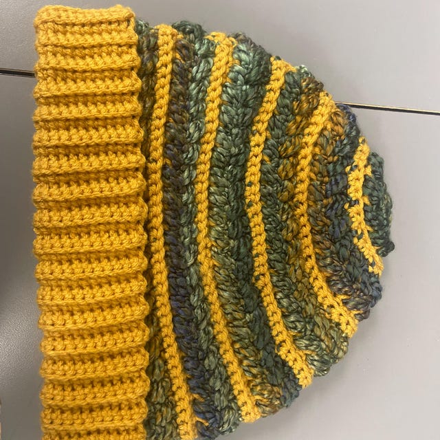 A customer's finished Wheat Stitch Beanie Crochet Pattern
