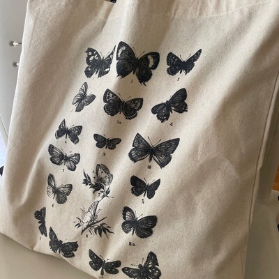 Butterfly Tote Bag Butterfly Chart Canvas Tote Bags for Women ...