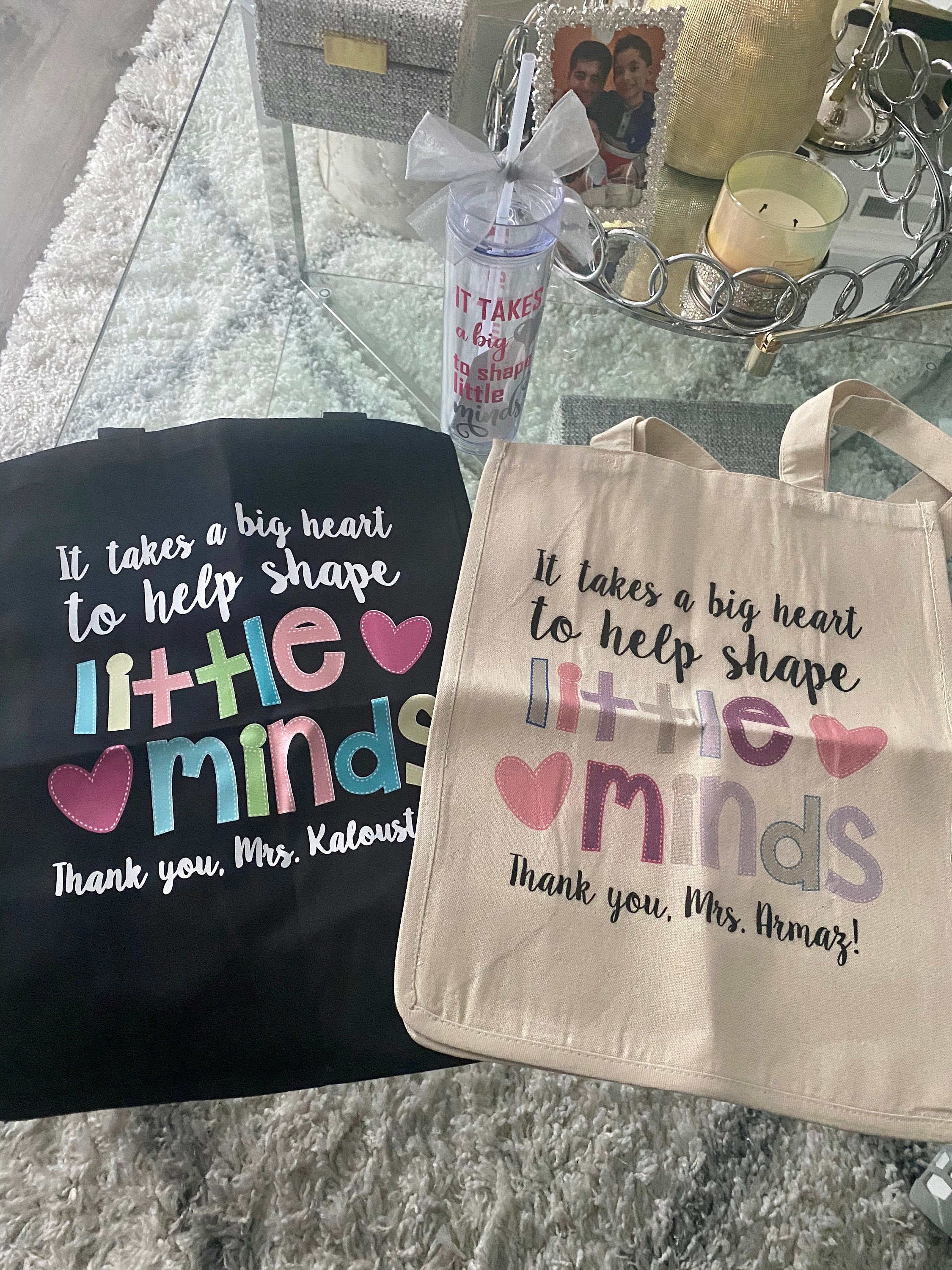 teacher tote bag - adorable teacher tote for kindergarten, first grade - teacher gift big heart to help shape little minds 22MSCL-022-BBag