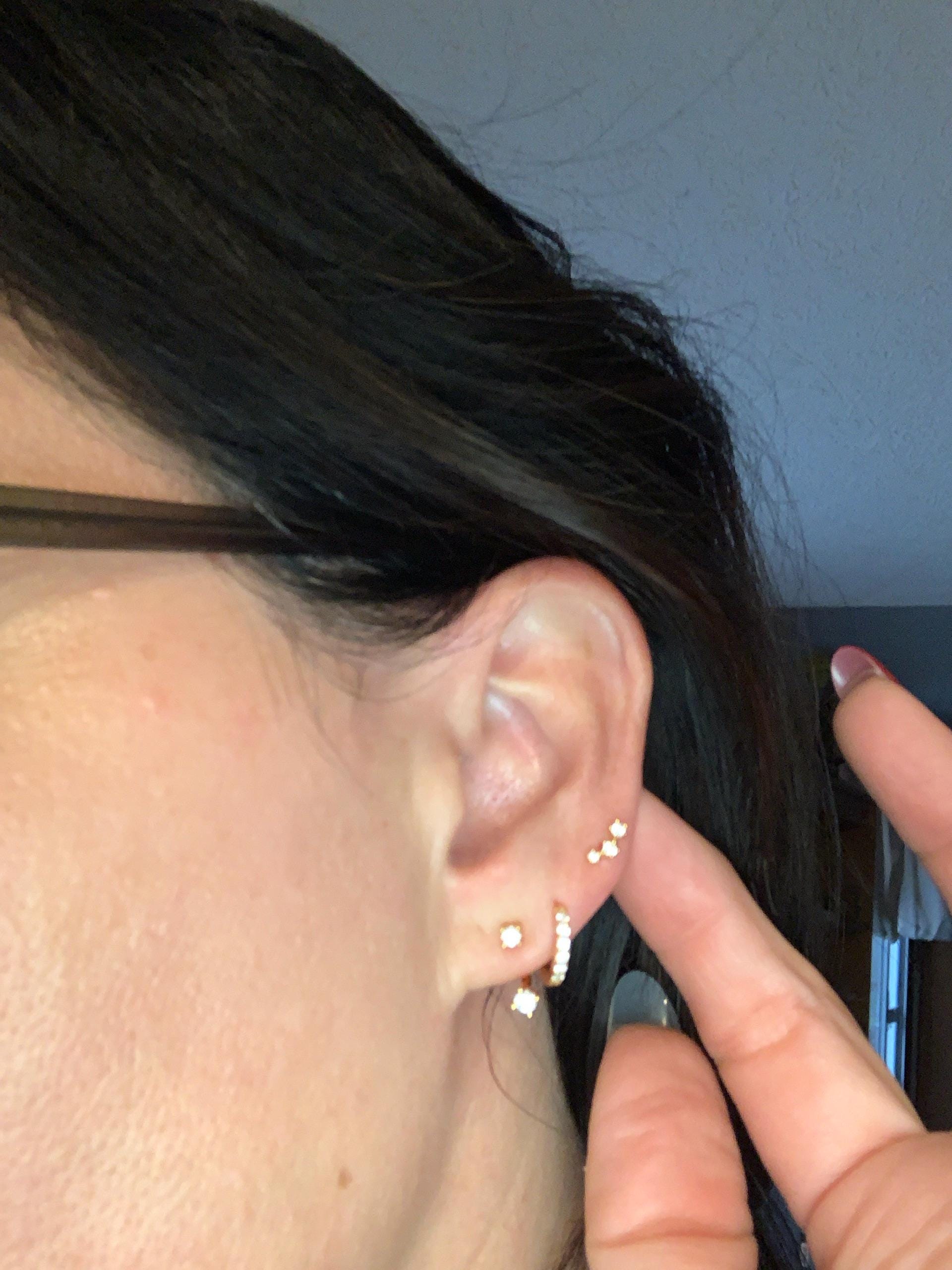 Diamond Earring Set by Caitlyn Minimalist • Set of 3: Dainty Ear Climber, Ear Jacket & Pave Diamond Hoop • Perfect Bridesmaid Gift • ER427