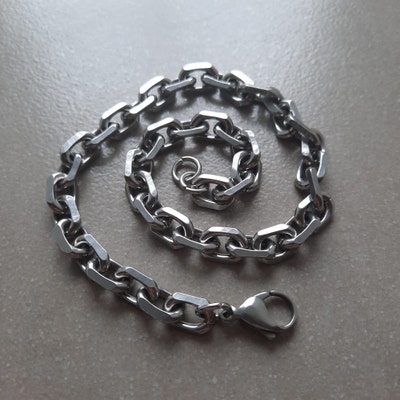 Chunky Chain Bracelet, Thick Chain, Silver Chain, Paperclip Chain, Curb ...