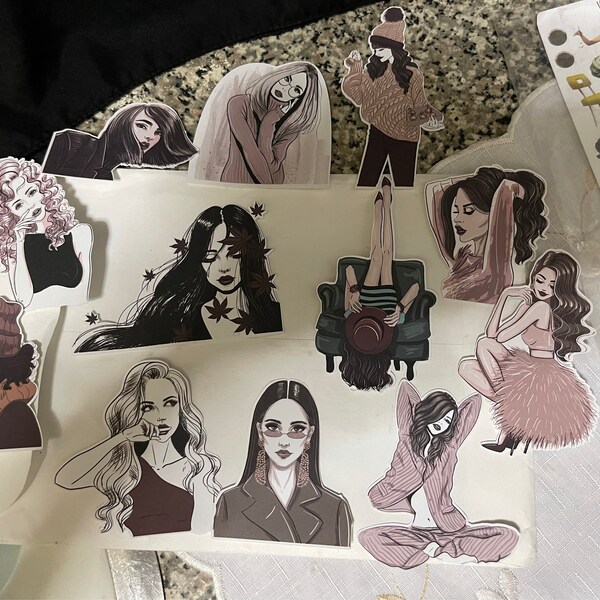 Vintage Inspired Lady Stickers for Junk Journals, Vintage Girls ...