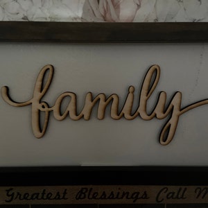 Family Script Word Wood Sign-wood Sign Art, Gallery Wall, Family Wood ...
