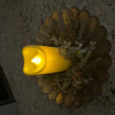 1.5 Inch Candle Rings set of 2, Burgundy Navy & Cream Mini Wreaths ...