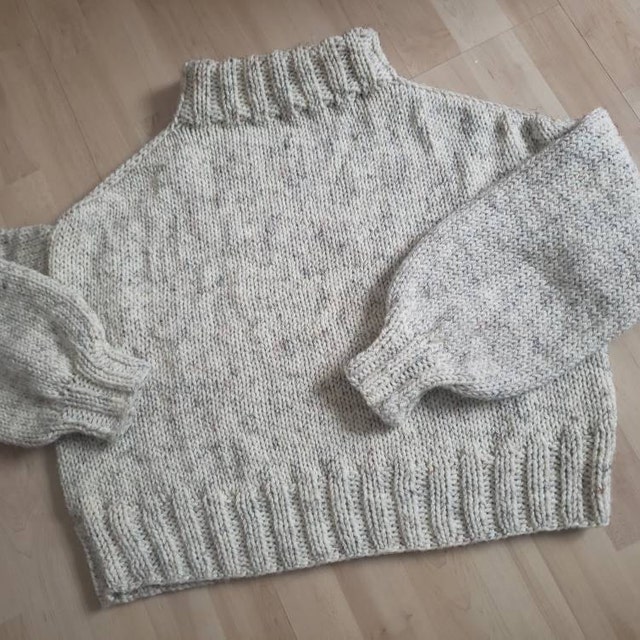 Knitting Pattern: Seamless Mock Neck Sweater, Boxy + Cropped Knitting Pattern: Seamless Mock Neck Sweater, Boxy + Cropped