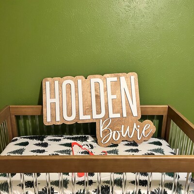 Wooden Name Sign - Personalised Nursery Decor