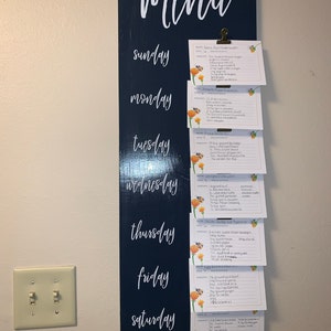Meal Plan Menu Board Weekly Dinner Sign Script/ Bouncy Font - Etsy