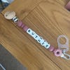 Beautiful Handmade Personalised Dummy Clip, Wooden Dummy Chain, Wooden Pacifier Clip In Blue And Navy. Chunky Dummy Clip Design - Foto 13