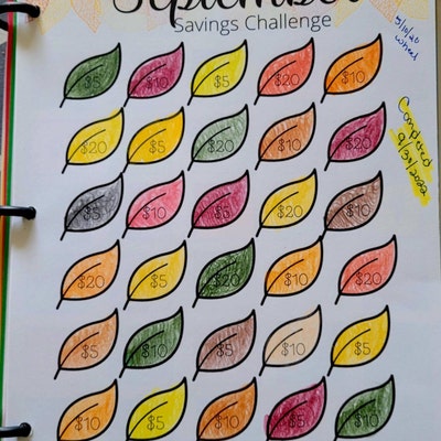30 Day September Savings Challenge, Printable Goal and Guide, Money ...