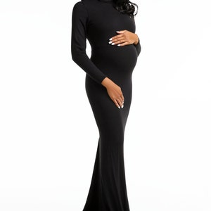 Maternity Gown for Photo Shoot Layne Gown Turtleneck Maternity