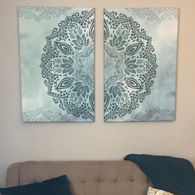 Mandala Wall Art Set of 2 Prints Boho Living Room Bedroom - Etsy