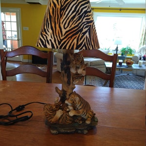 Tiger Stripes Print Lamp Shade. Safari. Shades Are 9.5