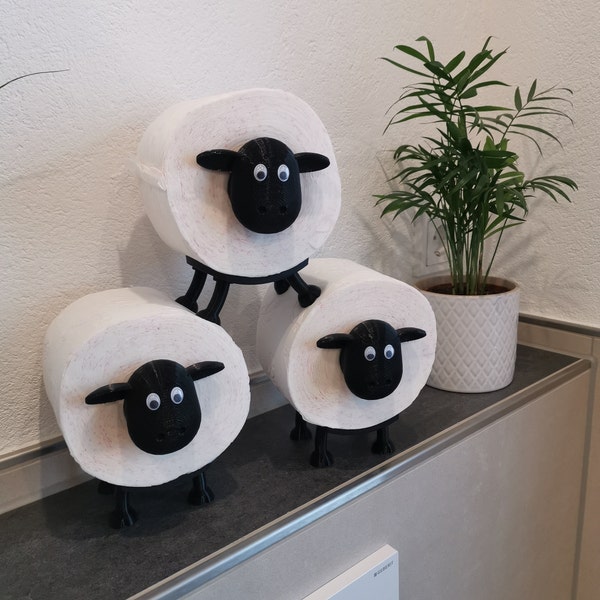 Prima Terra Toilettenpapier Regal 'Mimi' Als Schaf - Metall-Deko In Matt-Schwarz, 52x34x10 Cm - Für Bis Zu 7 Rollen