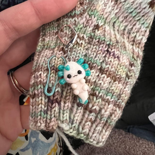 Axolotl Kawaii Charm- Polymer Clay Charm- Stitch Marker - Etsy