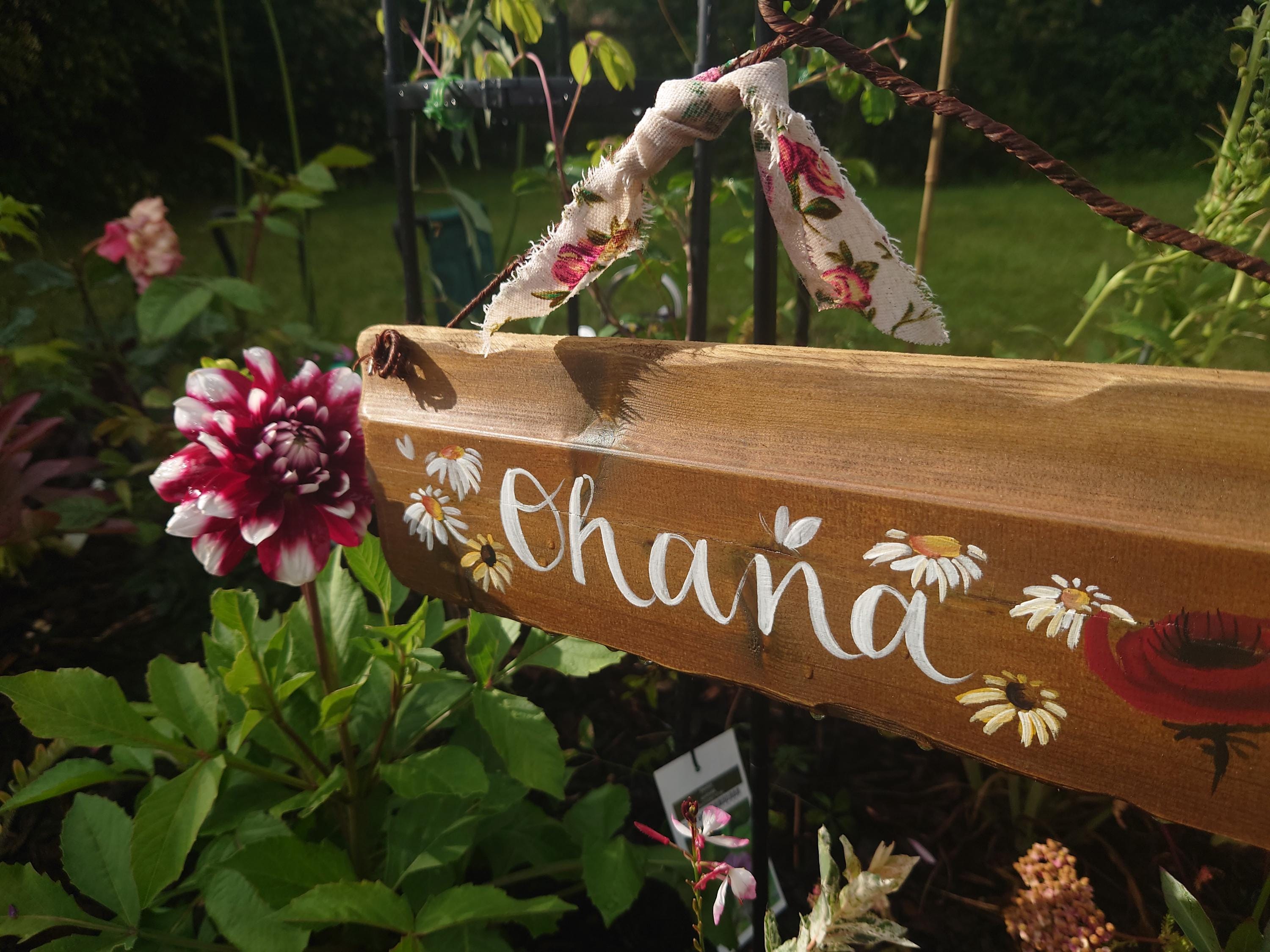 Custom Grandad&#39;s garden plaque. Unique birthday, anniversary & memorial gift. Trespassers will be composted sign. Handpainted custom sign