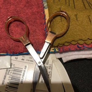 Hemline Rose Gold Folding Scissors - 10cm (3.9)