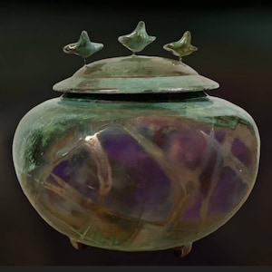 Urne Funéraire En Raku Bleue - Etsy