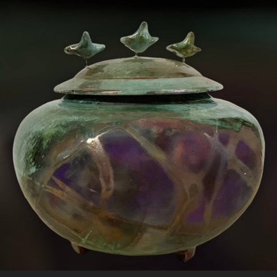 Urne Funéraire En Raku Bleue - Etsy