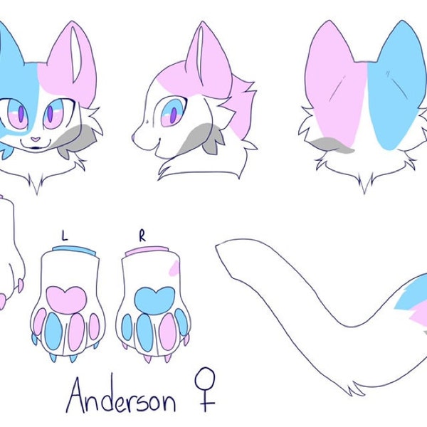 Custom Fursuit Partial Reference Sheet Commissions (NOT FURSUITS) - Etsy