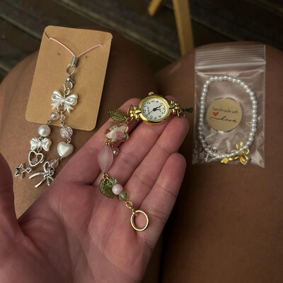 Pink Coquette Bow Phone Charm - Etsy