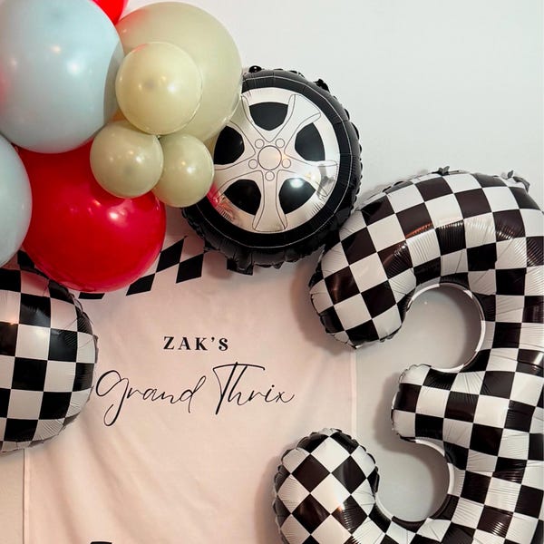 Two Fast Balloon Stack TWO Fast Balloon Tower L TWO Fast Balloons L Race Car Balloons L Race ...