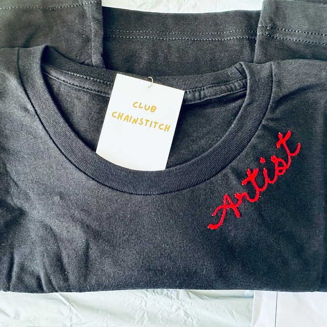【KOOLOSET】Lettering embroidery short sleeve T-shirt Comfort Colors Color Blast Short Sleeve T Shirt with
