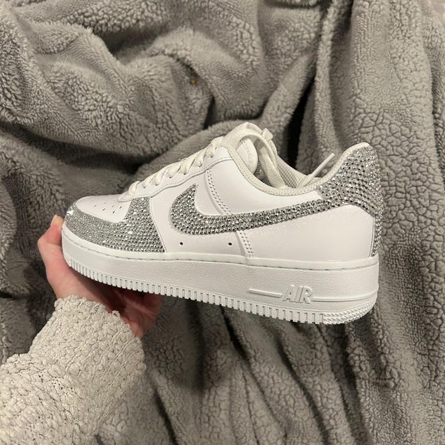 sobanカスタム　AirForce1 ホワイトglitter ロープ エア フォース 1 カスタム ロープ レース ブラック スニーカー