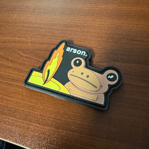 Frog Patch Pvc Arson Frog Meme Funny PVC Morale Patch - Etsy