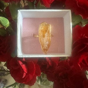 Customer photo from Tyra, Vertical Large Raw Citrine Ring, November Birthstone