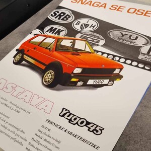Yugo Zastava Car Poster: Yugoslavia Retro Wall Art (digital
