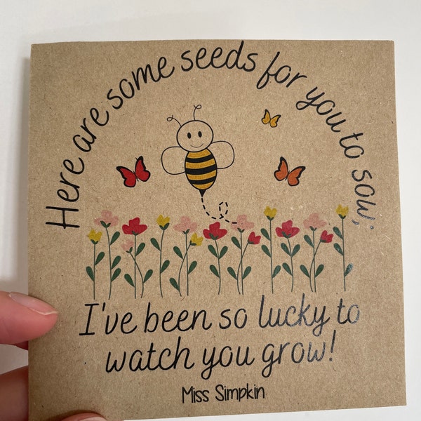 End of Year Gifts for Class | Bee Friendly Seed Packet | End of Term ...