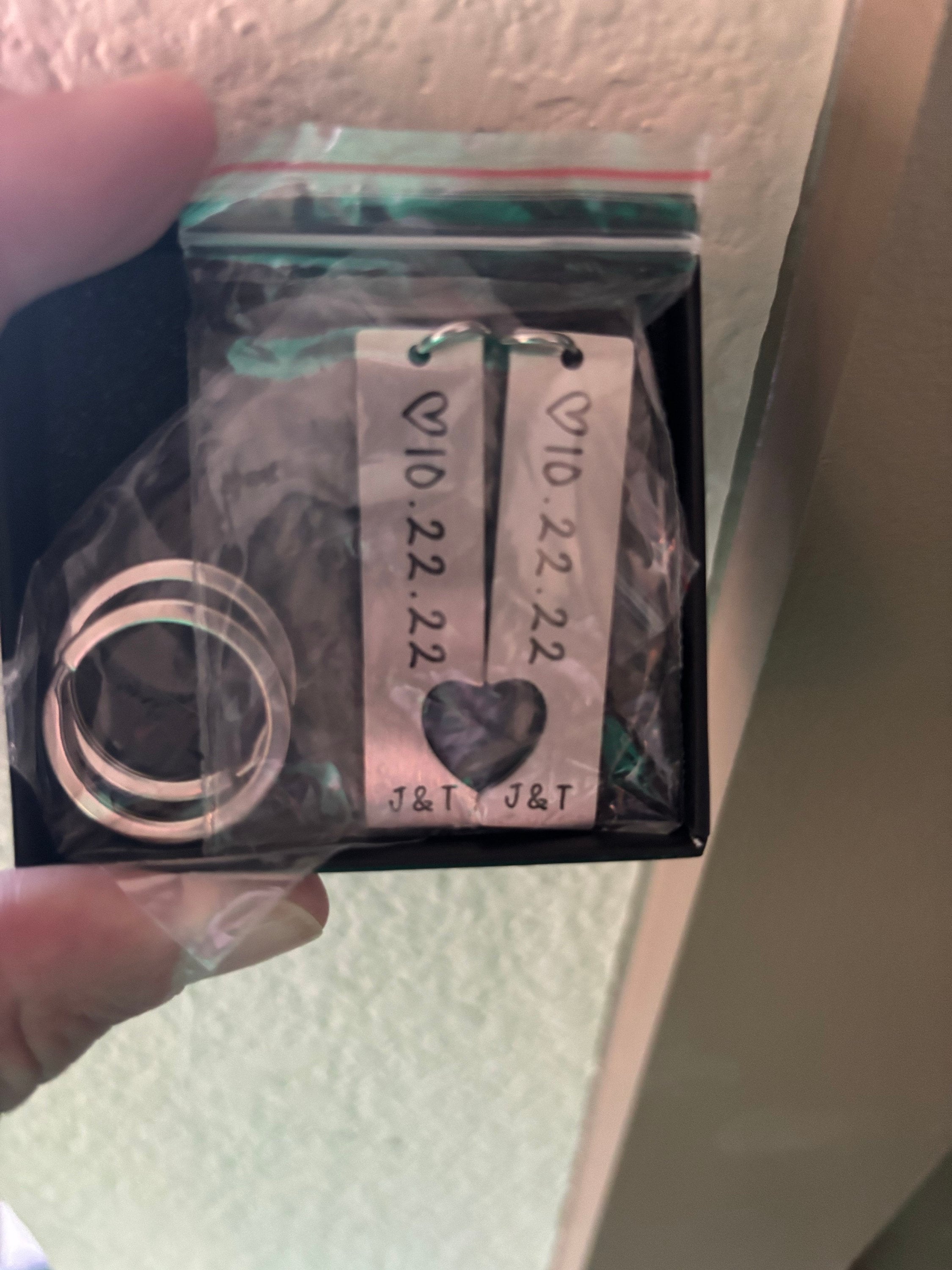 Benutzerdefinierte Paar Keychain Personalisierte Geschenk Für Freund Freundin Passenden Schlüsselanhänger Jahrestag Geschenke für Freund Valentinstag Geschenke