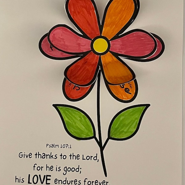 Give Thanks to the Lord Bible Verse Coloring Craft for Kids, Sunday ...