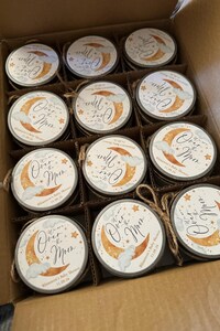 We are over the Moon Baby Shower Favor, Gender Neutral Twinkle Little Star, Baby Shower Favor, Set of 12 Personalized Soy Candle Favors