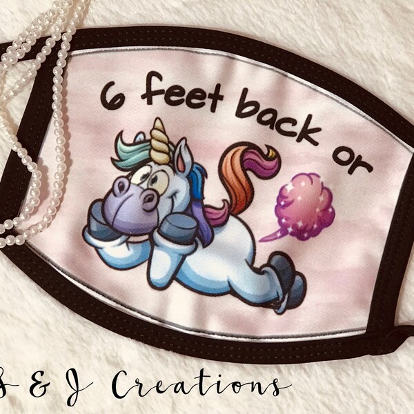 Pink or Blue Farting Rainbow Unicorn Tooting Face Mask Designs PNG JPEG ...