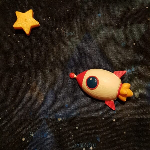 Rocket Pin Set 3D Printed Brooche - Etsy