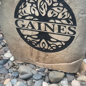 Family Name Stone Engraved Rock Personalized Garden Stone House Entry ...