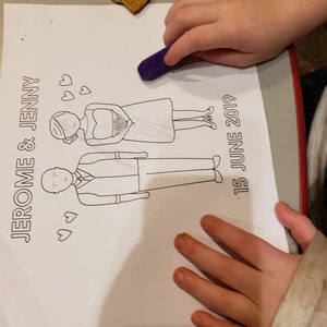 Wedding Coloring Sheet Printable Personalized Bride and Groom Bridal ...