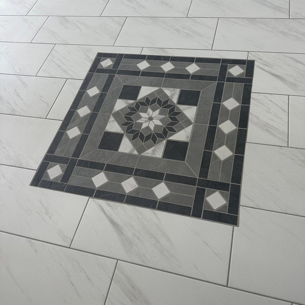 36 X 36 Tile Medallion Mosaic Happy Floors Fitch Tile Series - Etsy