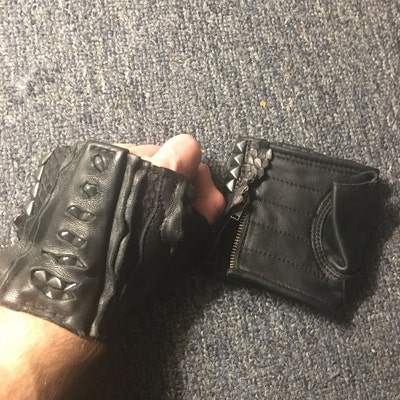 BEASTLY Leather Fingerless Gloves - Etsy