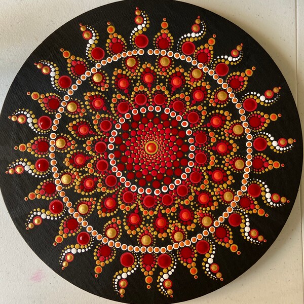 Sol Rojo, Pattern, Instructions, Dotting Pattern, Dot Tutorial, Dot ...