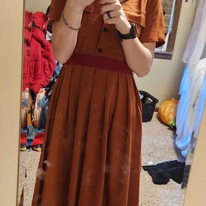Military-inspired Dress, Army Green Midi Shirt Dress for