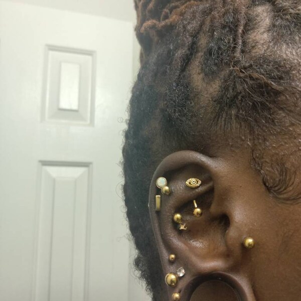 16G Evil Eye Eyebrow Ring/rook Barbell/curved Barbell/rook Earring/rook ...