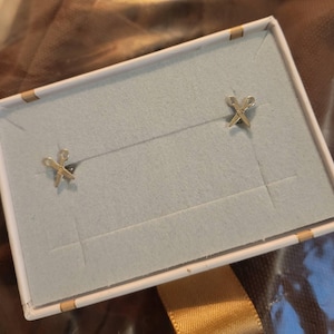 Customer photo, Scissor Stud Earrings
