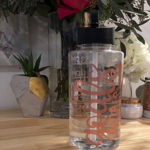 Goal Water Bottle Goals Goals Goals Water Challenge Bottle Etsy