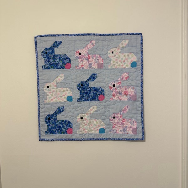 PDF Easter Quilt Pattern - Blue Bunny Quilt Pattern - Etsy