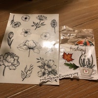 Black & White Flower Sticker Sheet - Planner or Journal Stickers ...
