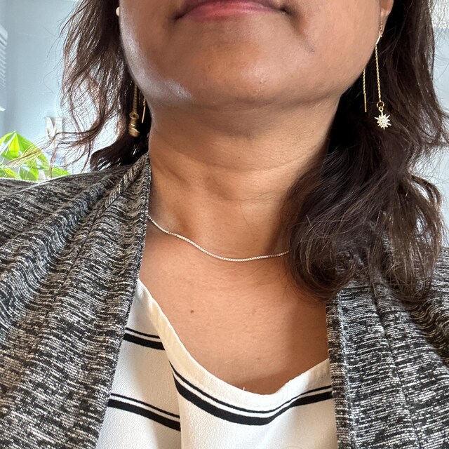 イタリア製スターリングシルバーボックスチェーンネックレス（0.9 mm