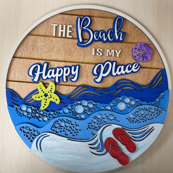 Beach Door Hanger SVG - Laser Cut Files - Beach SVG - Flip Flop SVG ...