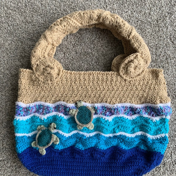 CROCHET PATTERN - Turtle Beach Tote - Crochet Bag Pattern, Colorful ...